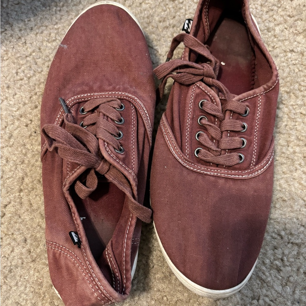 Billabong Women's Burgundy Canvas Sneakers